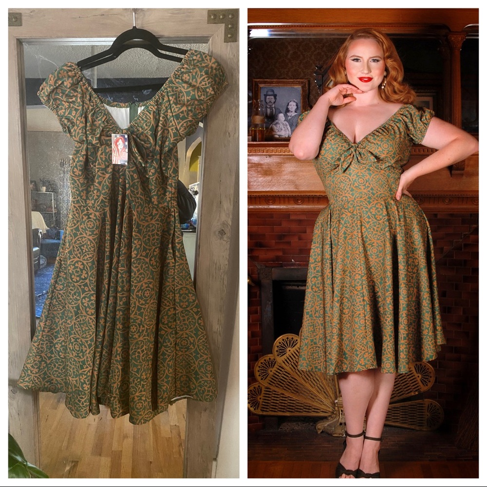 COPY - Natalie Dress in gold medallions - XL